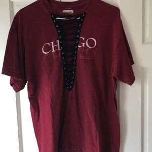 Vintage furst of a kind t shirt with lace up